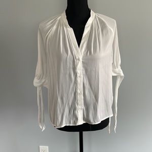 Button down shirt with tie sleeves